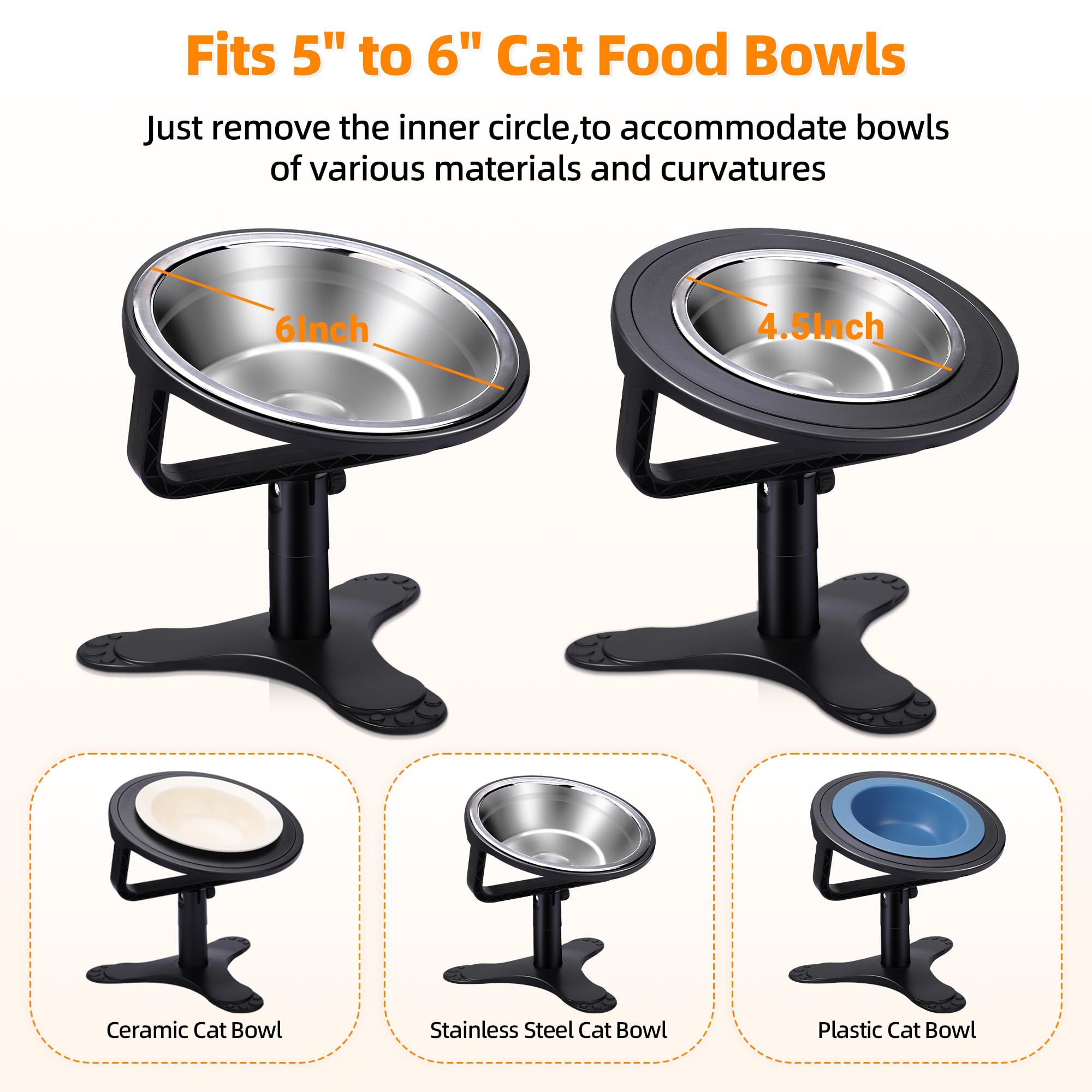 Tolopu 15-degree tilted cat bowl helps reduce spills during feeding.