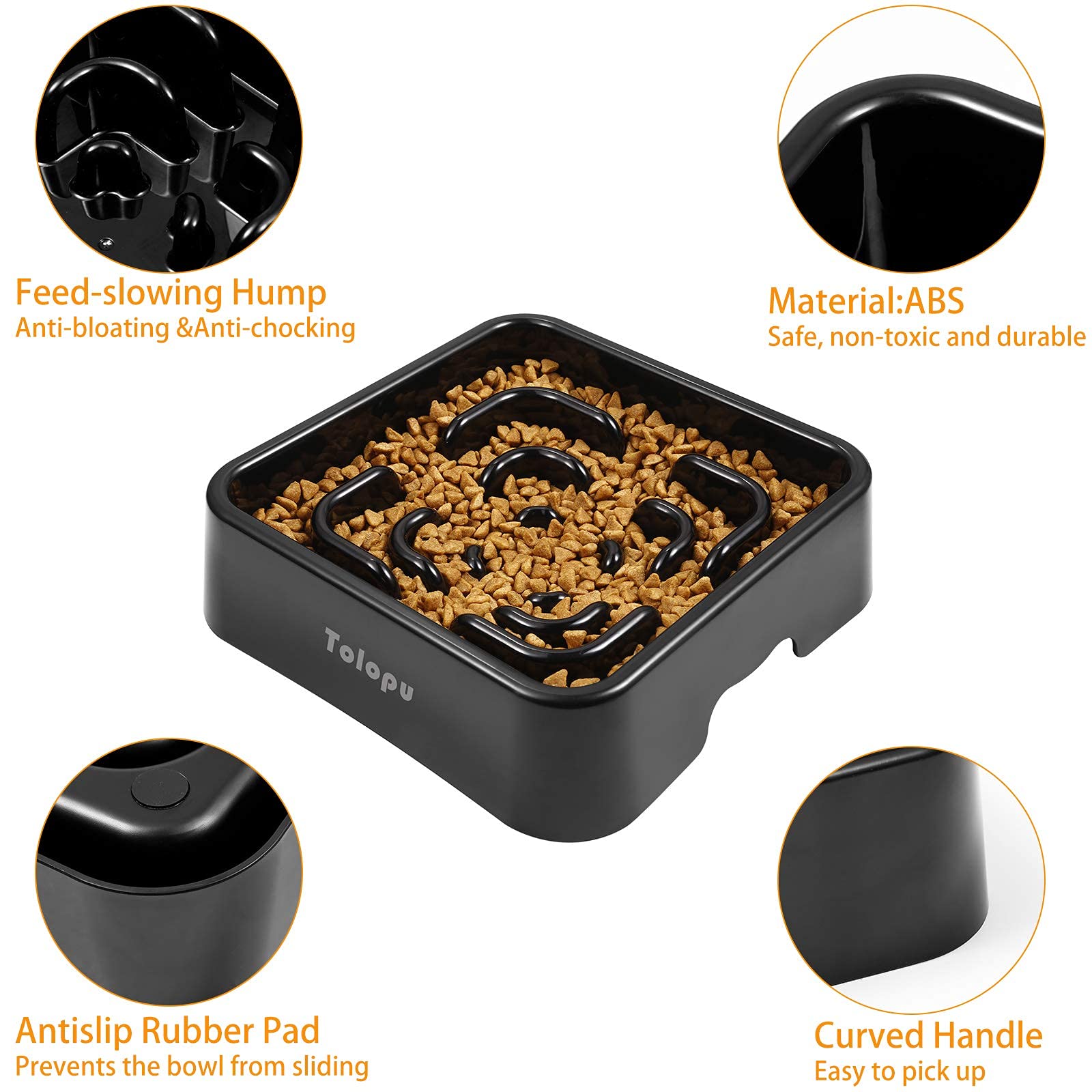 Tolopu anti-gulp design helps reduce rapid swallowing during meals