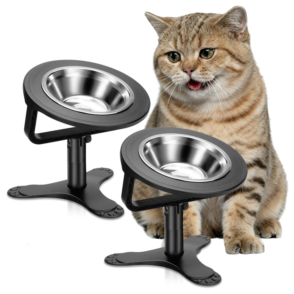 Tolopu raised cat bowls on an adjustable stand for comfortable dining