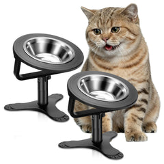 Tolopu raised cat bowls on an adjustable stand for comfortable dining