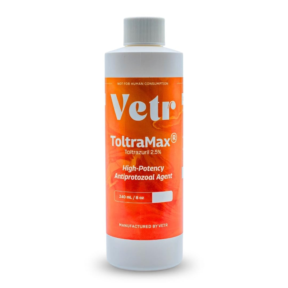 ToltraMax Toltrazuril 240mL bottle for easy administration.