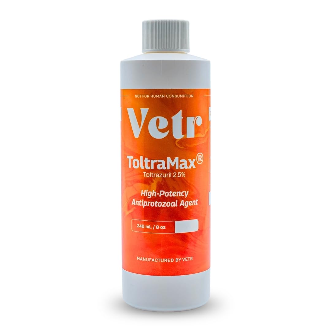 ToltraMax Toltrazuril 240mL bottle for easy administration.