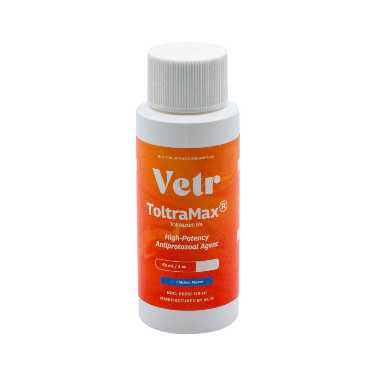 ToltraMax Toltrazuril 5% bottle for horses, dogs, and cats; easy-to-dispense oral formula.