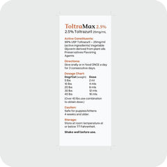 ToltraMax Toltrazuril 2.5% dosing syringe demonstrates easy administration.