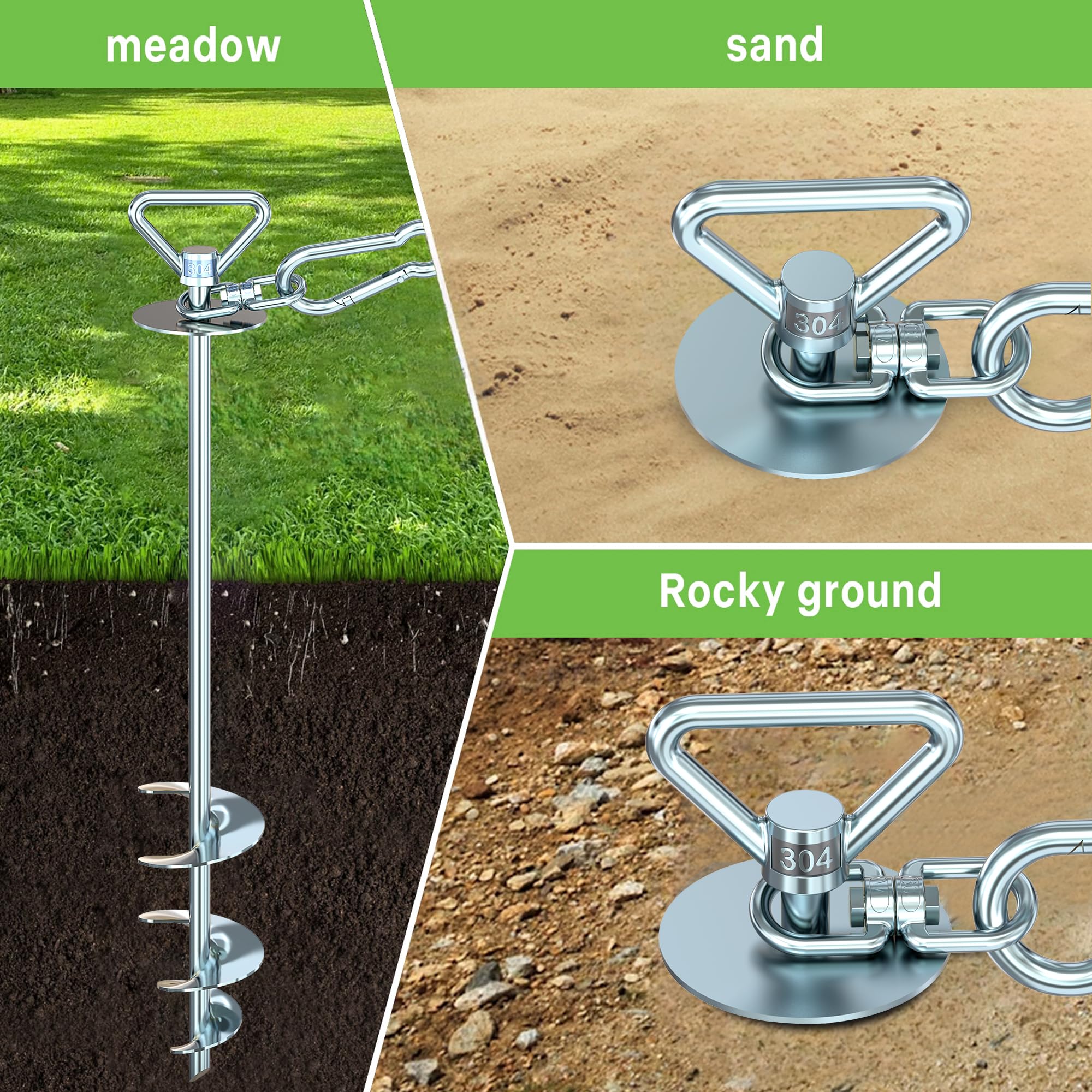 TOMBABY auger-bit curved blades enable easy ground installation.