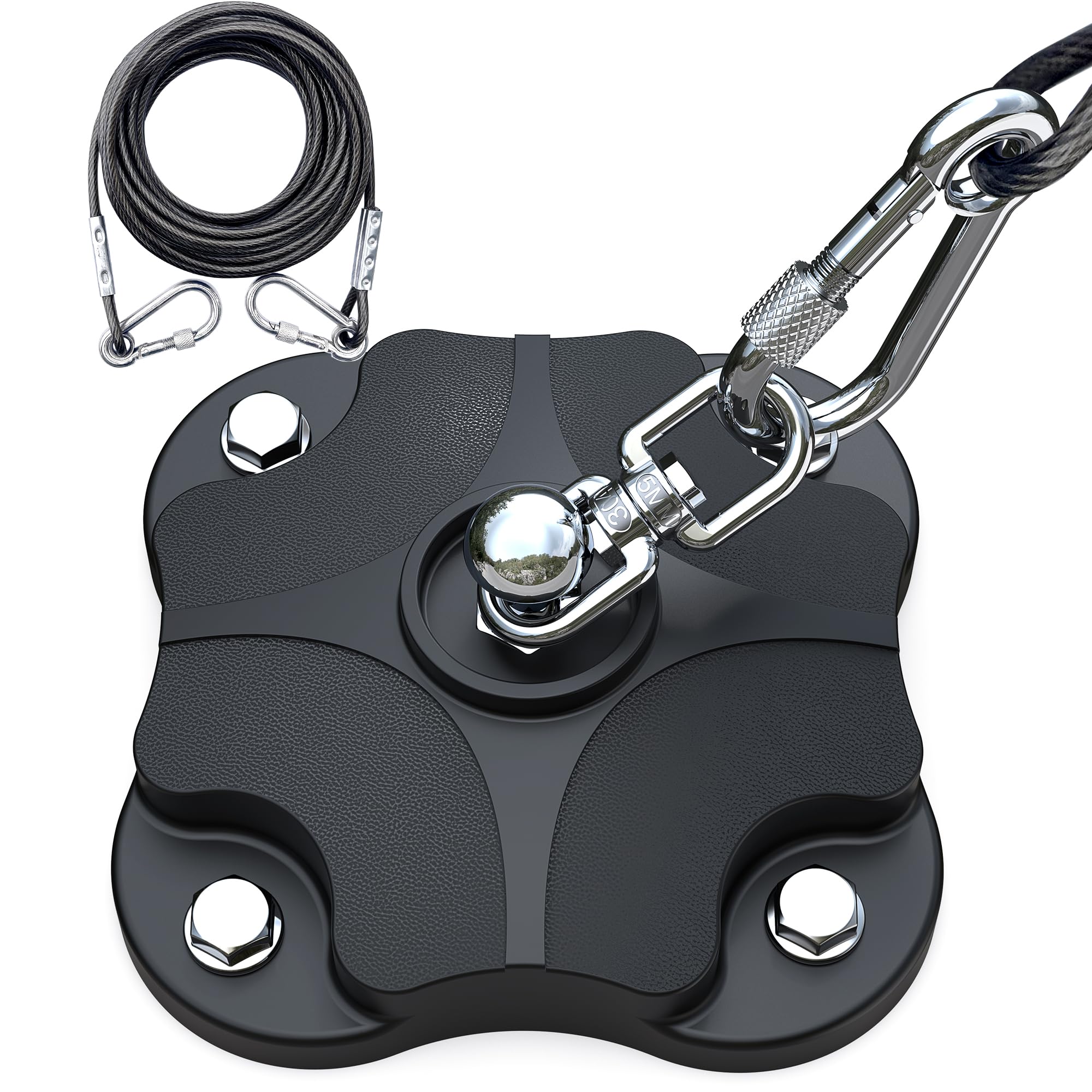 TOMBABY 360-degree swivel tie-out stake for tangle-free outdoor time