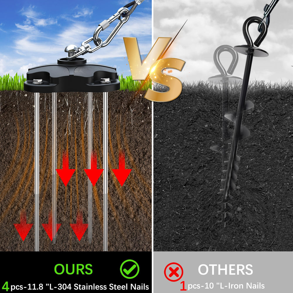TOMBABY durable stake base anchors securely into ground for stability