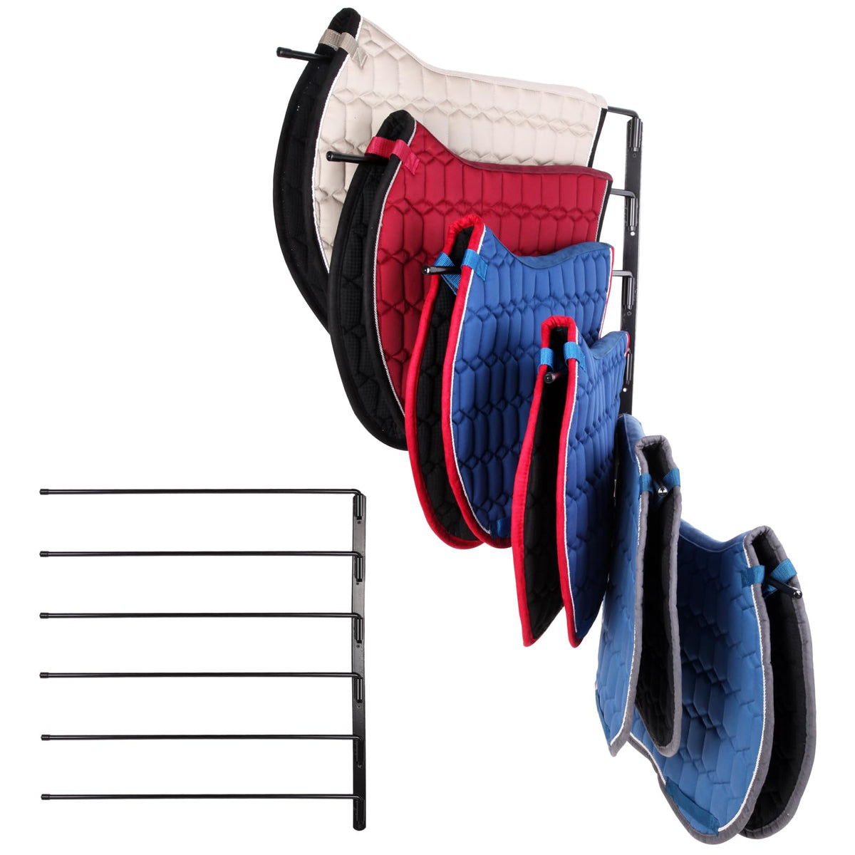 TOMESHA saddle pad rack with 180-degree swivel for quick pad access