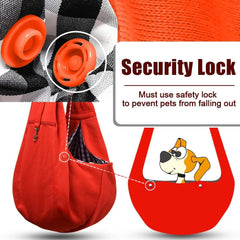 Tomkas dog sling with adjustable shoulder strap for comfortable carry.