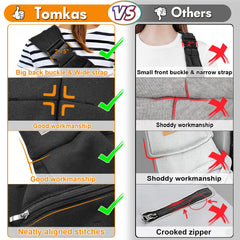 TOMKAS adjustable shoulder strap close-up for easy length adjustment.