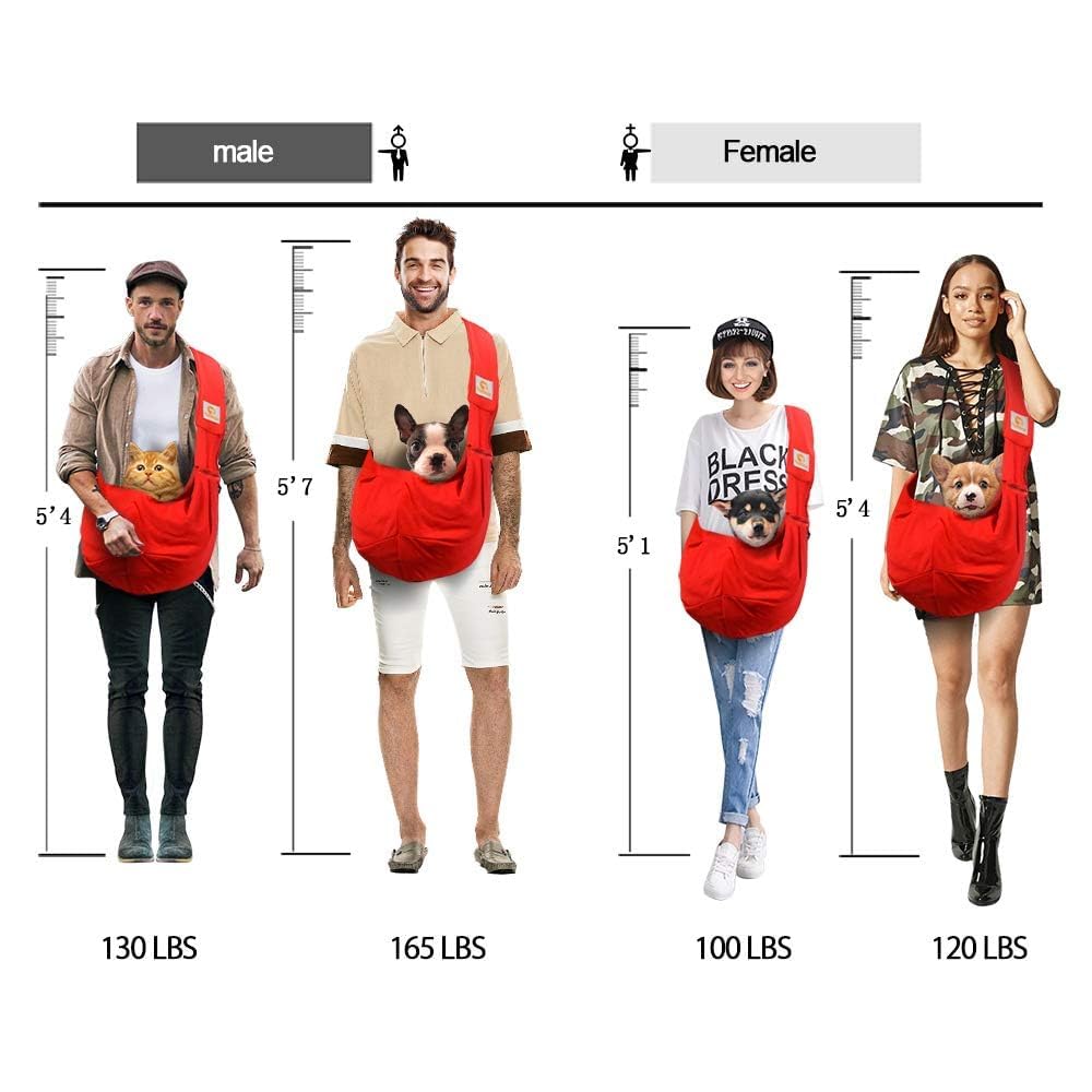 Tomkas red dog bag in soft material for cozy outings.