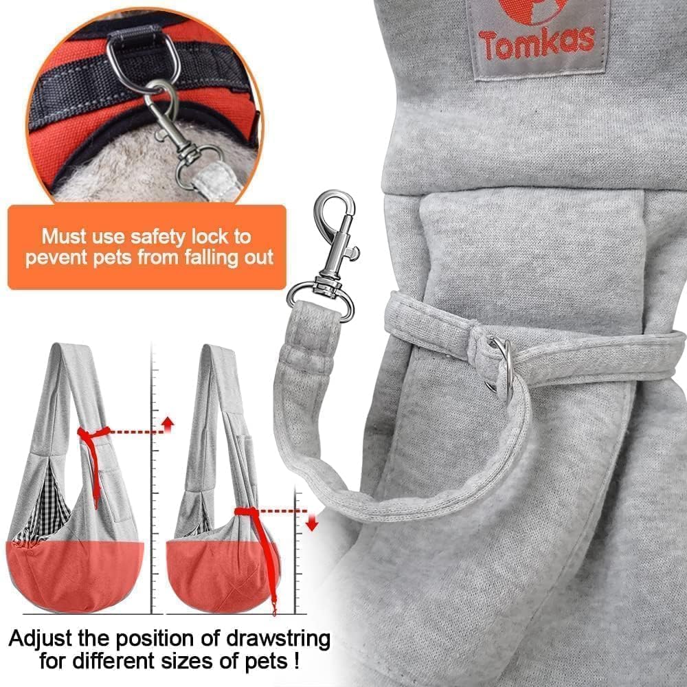 Tomkas small dog sling capacity 10lbs demonstrates roomy interior for small pets.