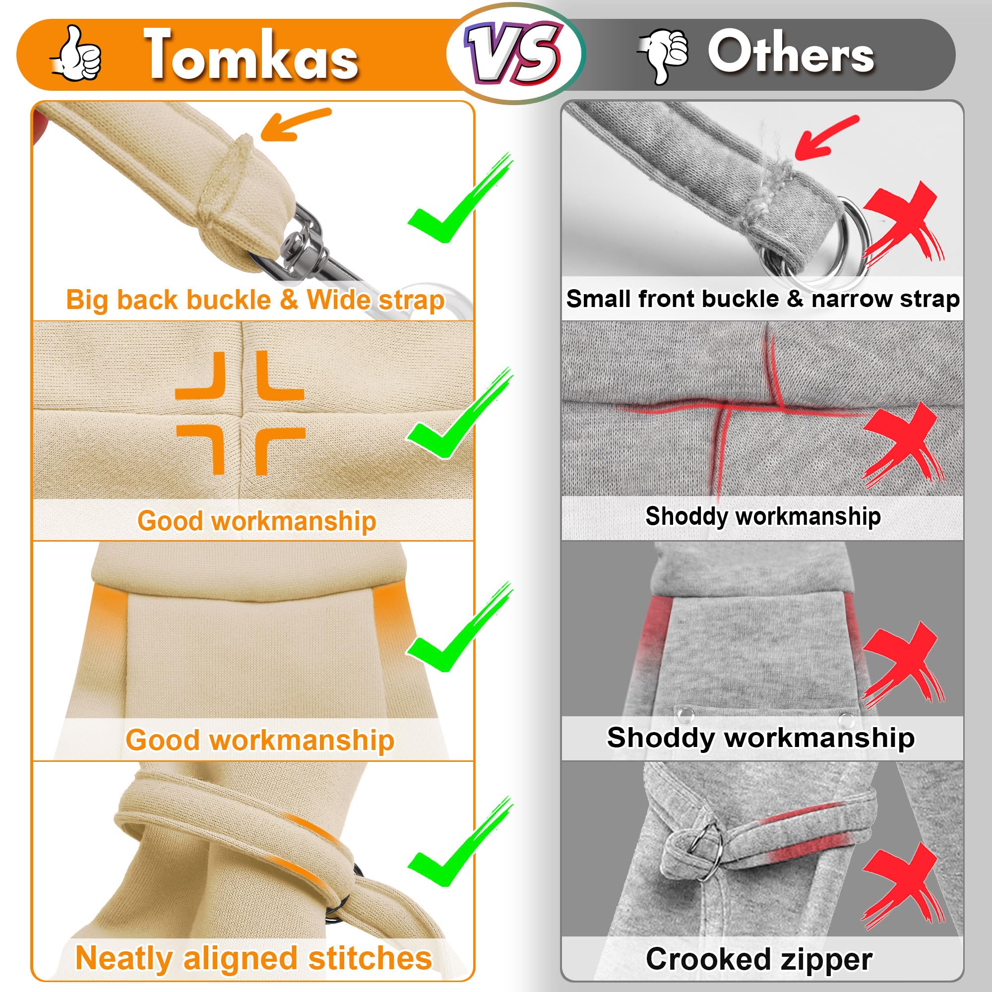 TOMKAS cream sling shows adjustable strap for easy length customization