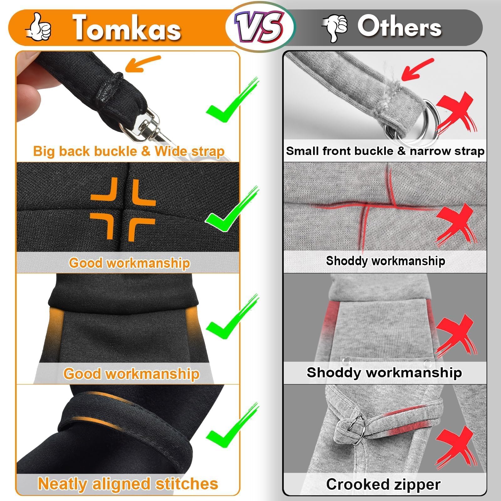 Tomkas small dog sling pet inside view emphasizes close contact comfort