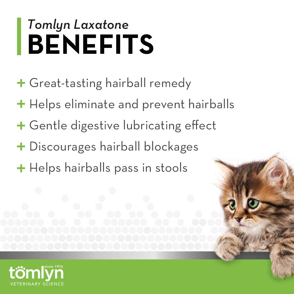 Tomlyn Laxatone tuna flavor cat-licking action suggests easy ingestion
