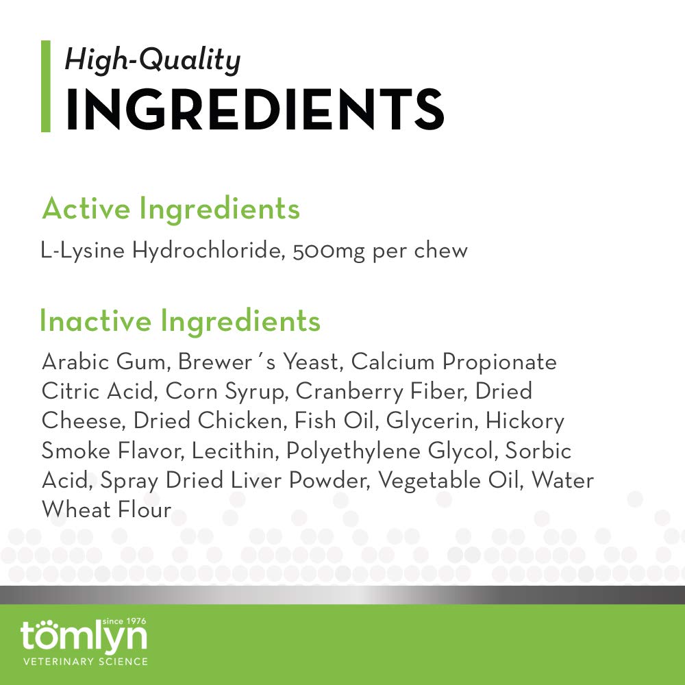 Tomlyn lysine chews close-up texture, palatable fish flavor for picky cats