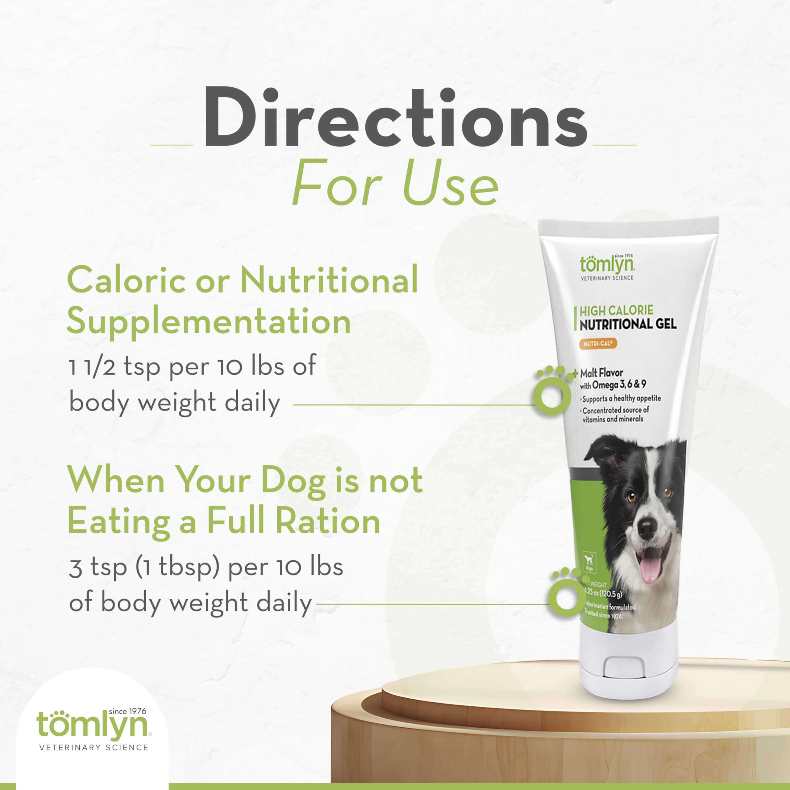 Tomlyn Nutri-Cal easy dosing option shown on spoon.
