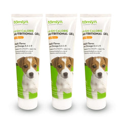 Tomlyn Nutri-Cal puppy tube close-up highlighting malty gel for easy supplementation