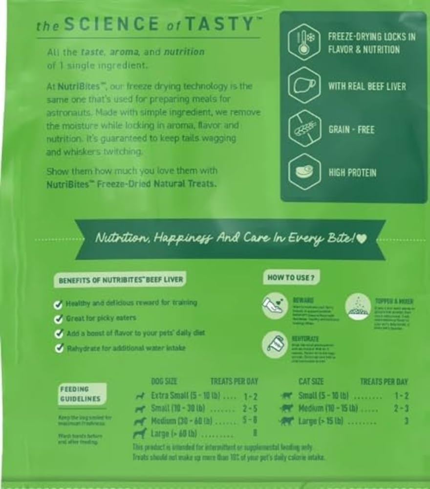 Tomo Wellness NutriBites beef liver treat pack second image closeup, ideal as meal topper or reward.