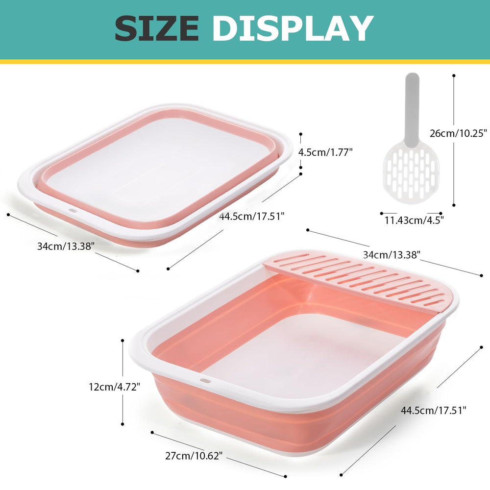 TomteNisse open-air cat litter pan pink promotes ventilation around the tray.