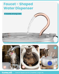 Tomxcute 304 stainless steel, dishwasher-safe cat fountain