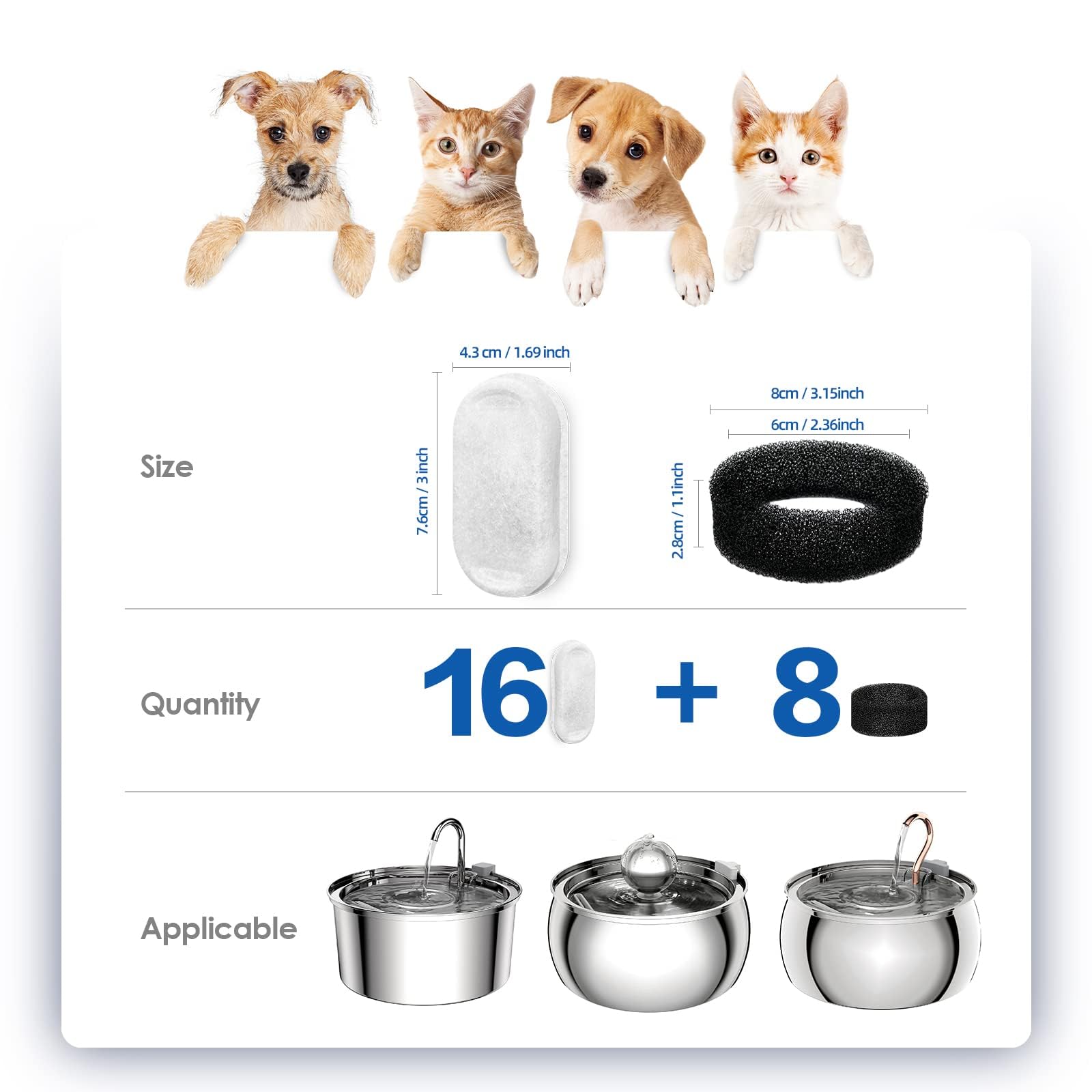 Tomxcute filter pack 16+8 for eight months of replacement