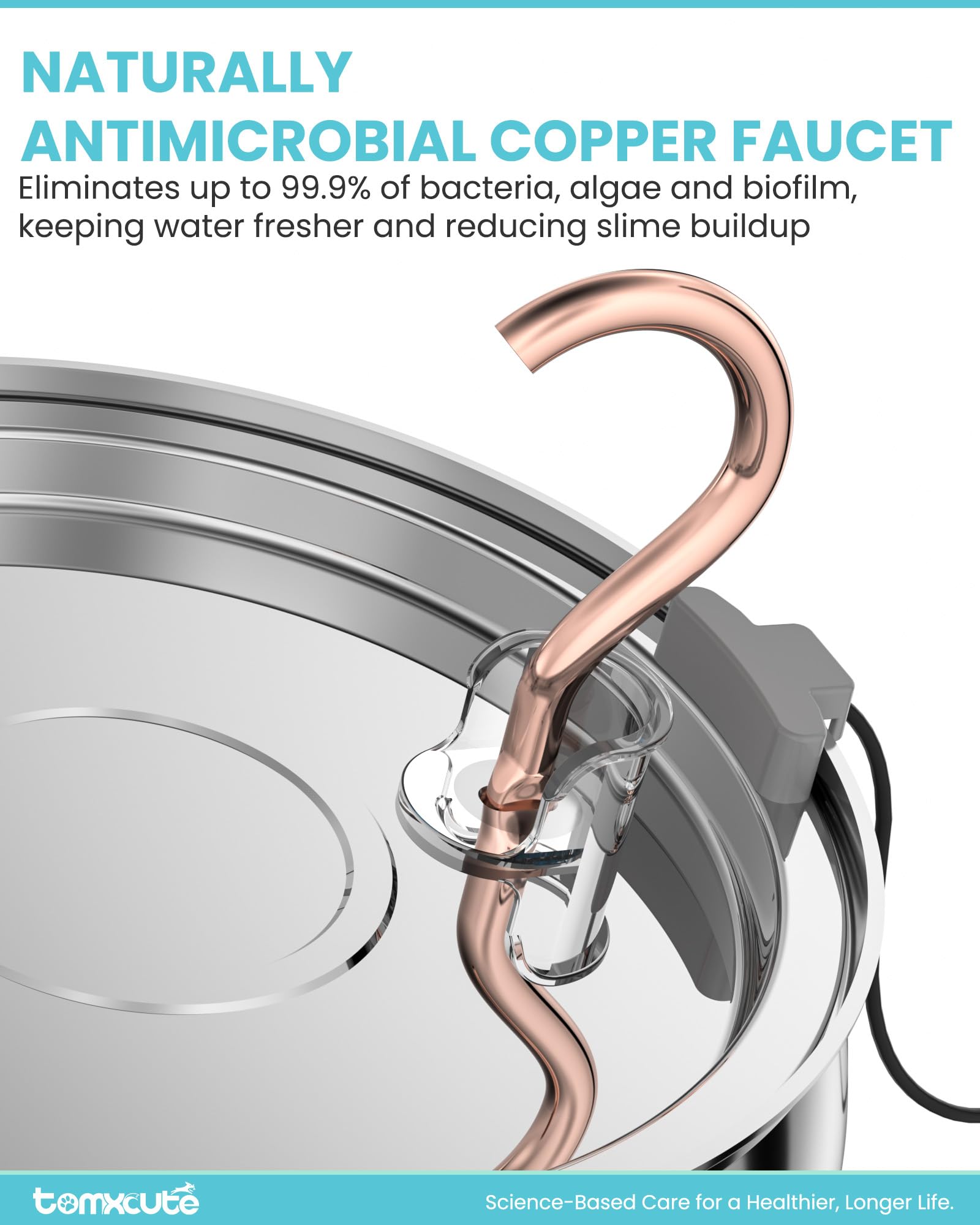 Tomxcute Food-grade 304 stainless steel tank is durable and easy to clean.