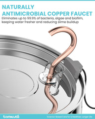 Tomxcute Food-grade 304 stainless steel tank is durable and easy to clean.