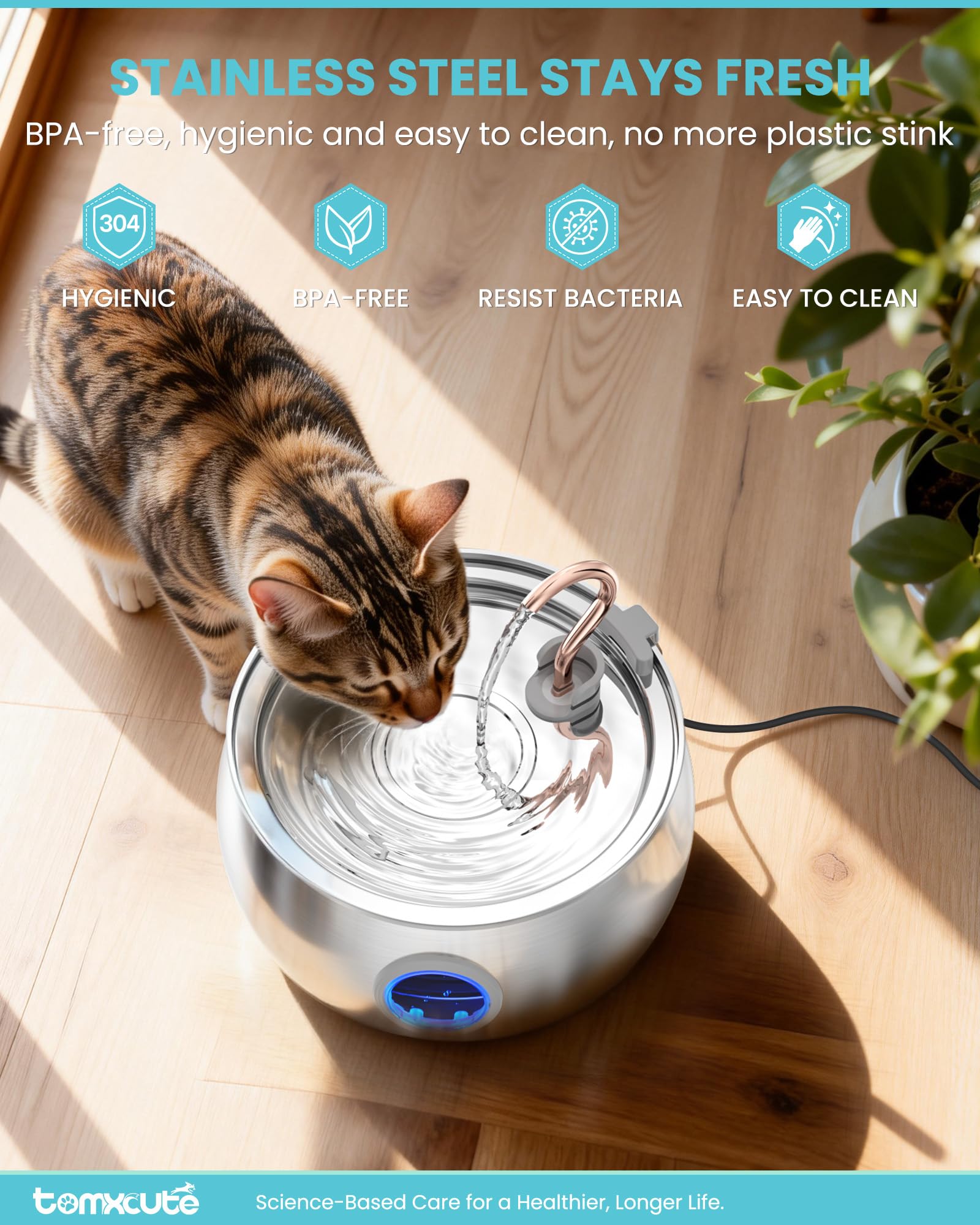 Tomxcute waist-drum tank with easy grip for repositioning the fountain