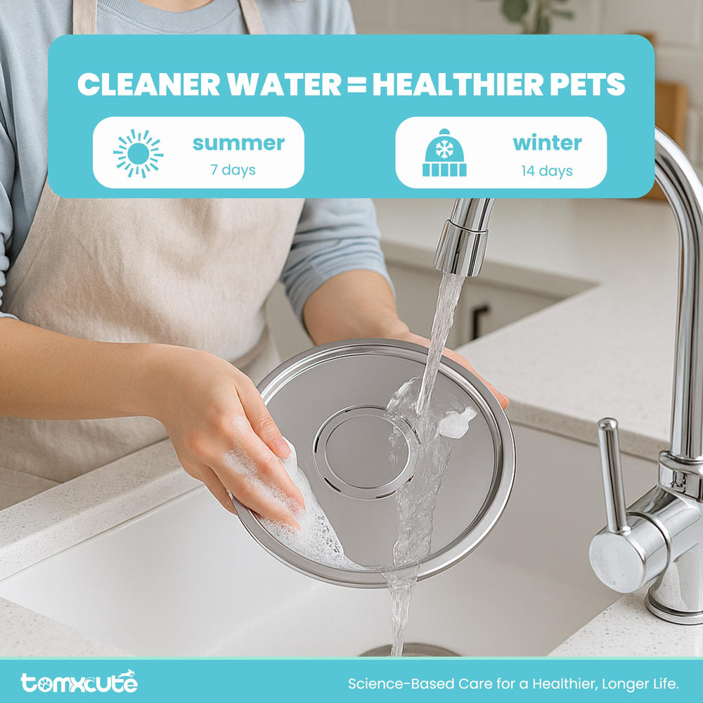 Tomxcute water-flowing cat fountain demonstrates calm drinking for pets