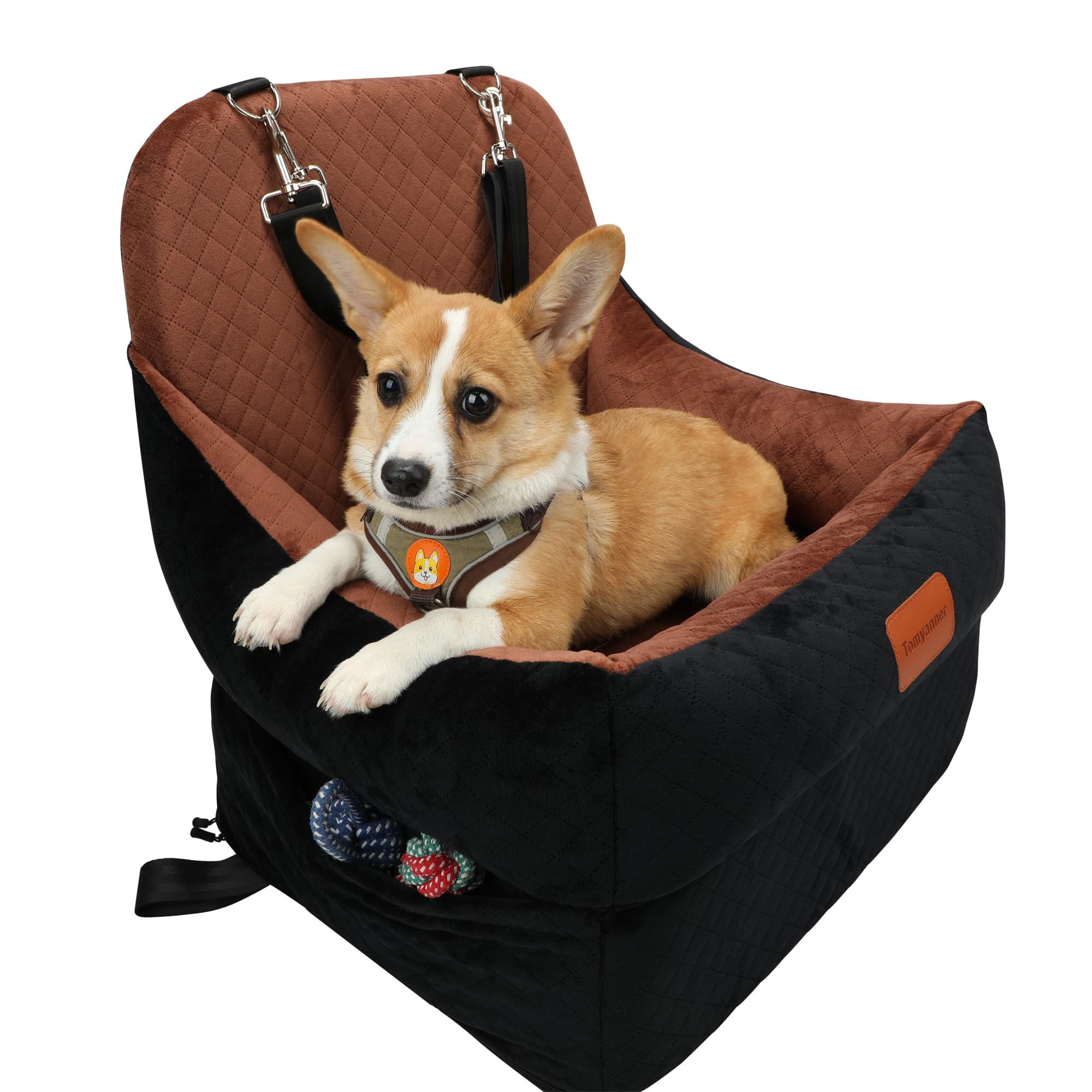 Tomyanner dog booster seat elevates your pet for an elevated car view.