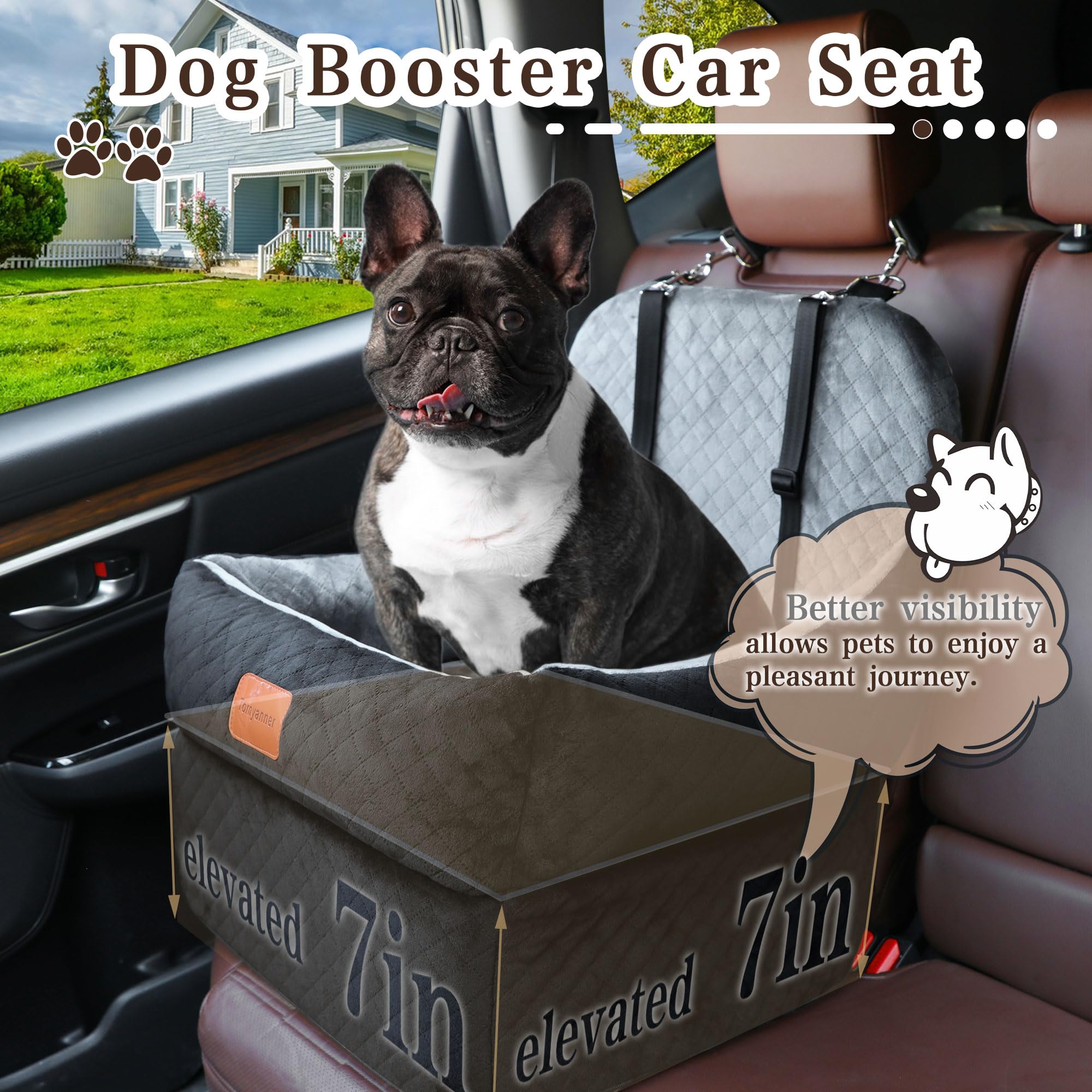 Tomyanner booster seat showing ultra-soft fabric for cozy rides