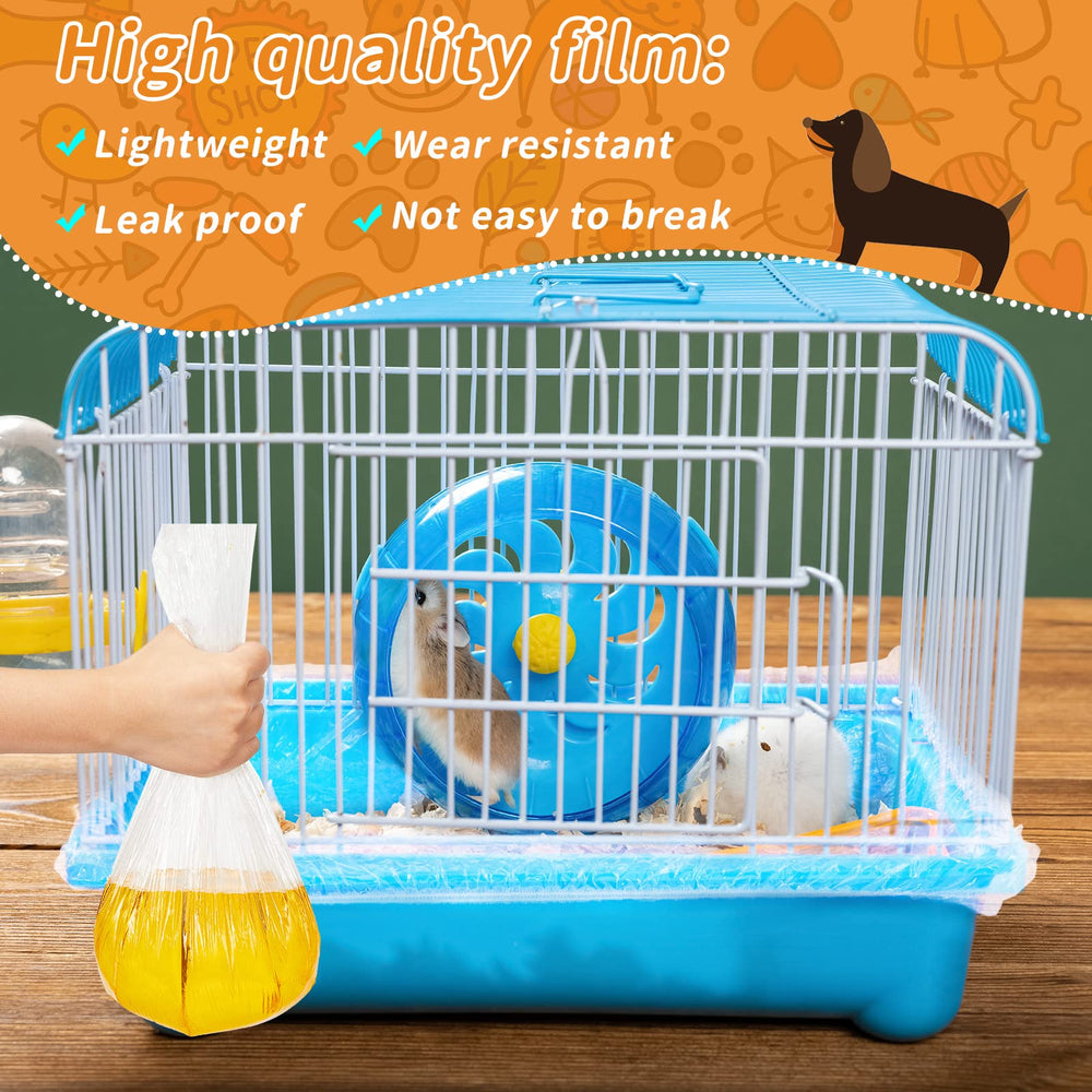 Tondiamo rabbit cage liner disposable film for simple mess containment.