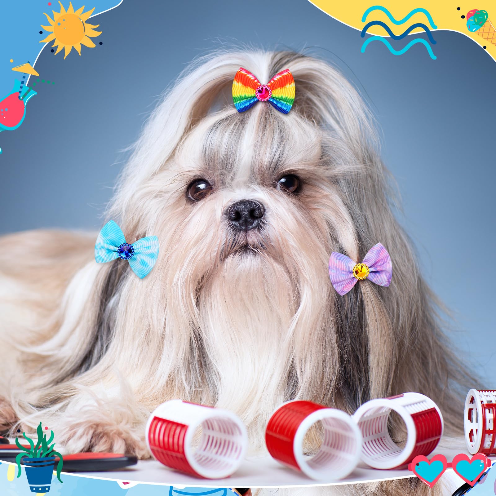 Tondiamo rhinestone center bow adds sparkle to your pet’s grooming look.