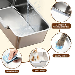 Tondid litter box with curved sides to minimize splash