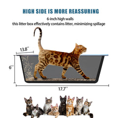 Tondid high-sides litter box with 6-inch walls reducing mess.