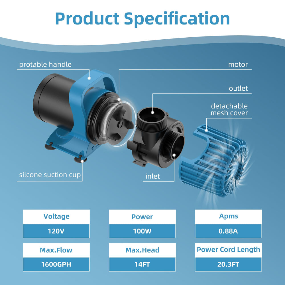 TONGCHANT pond pump mesh filter captures debris to protect flow