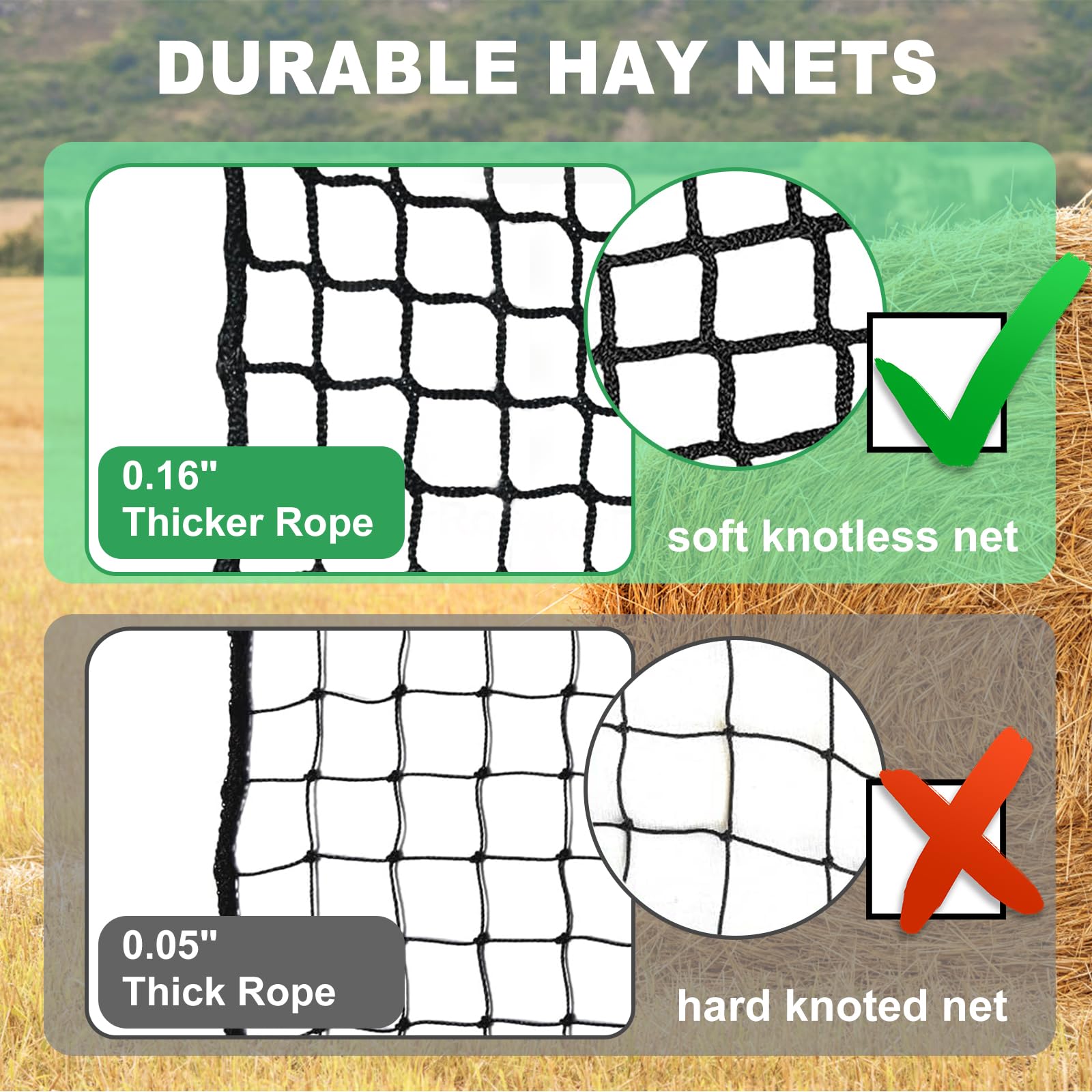 TONGMO easy setup for binding around a round bale.