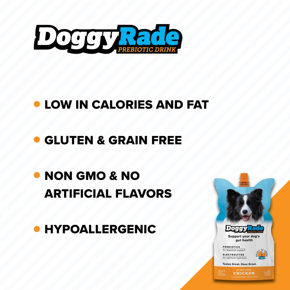 Tonisity DoggyRade chicken flavor label helps attract dogs during meals