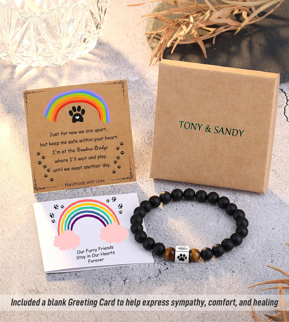 tony-and-sandy memorial bracelet closeup showcasing flexible cord for easy wearing