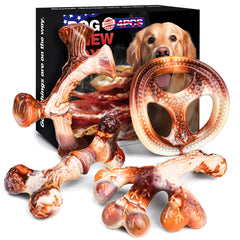 TonyEst bacon-flavor nylon toy entices dogs to chew with a savory scent.