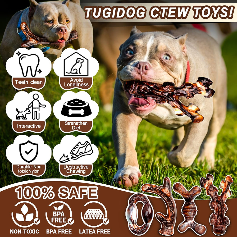 TonyEst four-shapes chew toy keeps dogs engaged with varied textures.