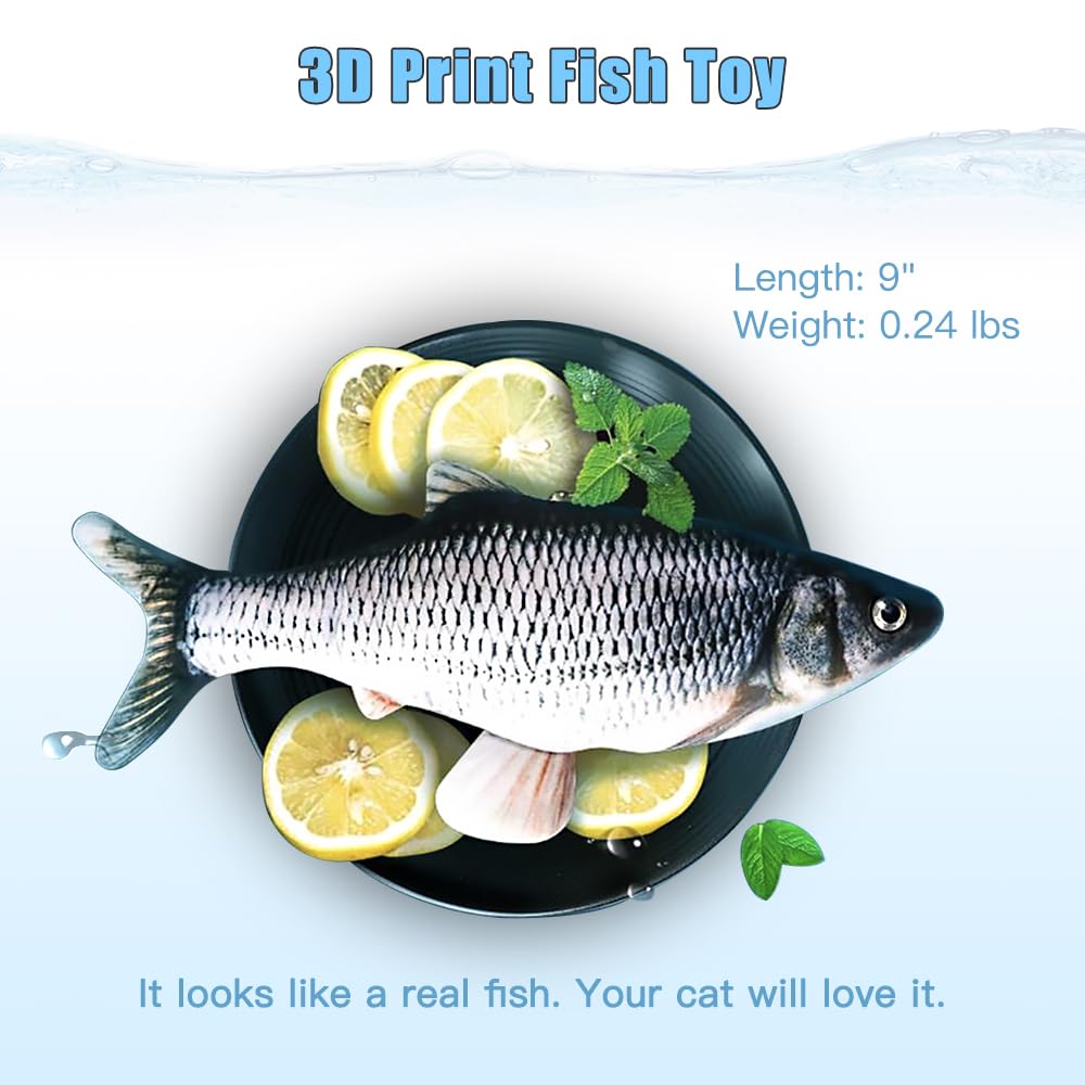 TOOGE automatic moving fish toy prompts chasing and kicking by cats