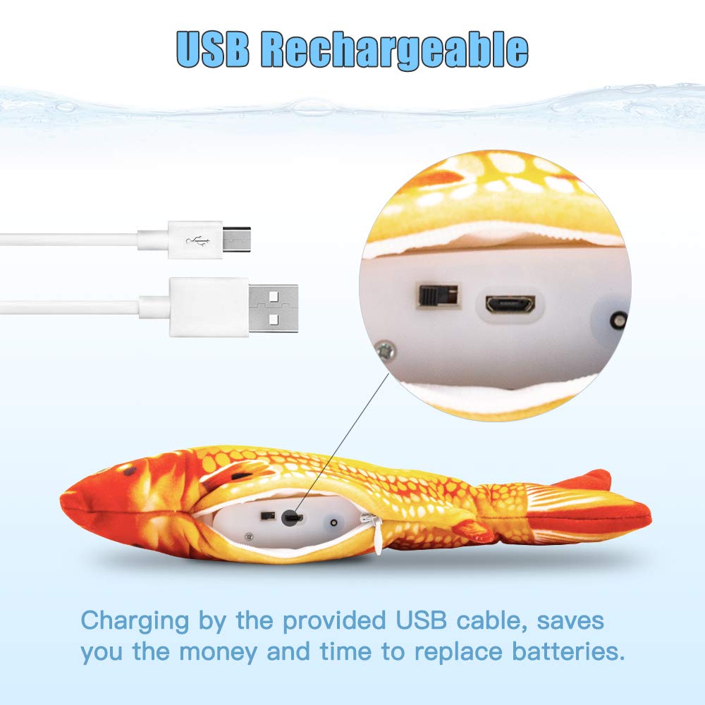 TOOGE floppy fish toy automatic movement mimics live fish for interactive play