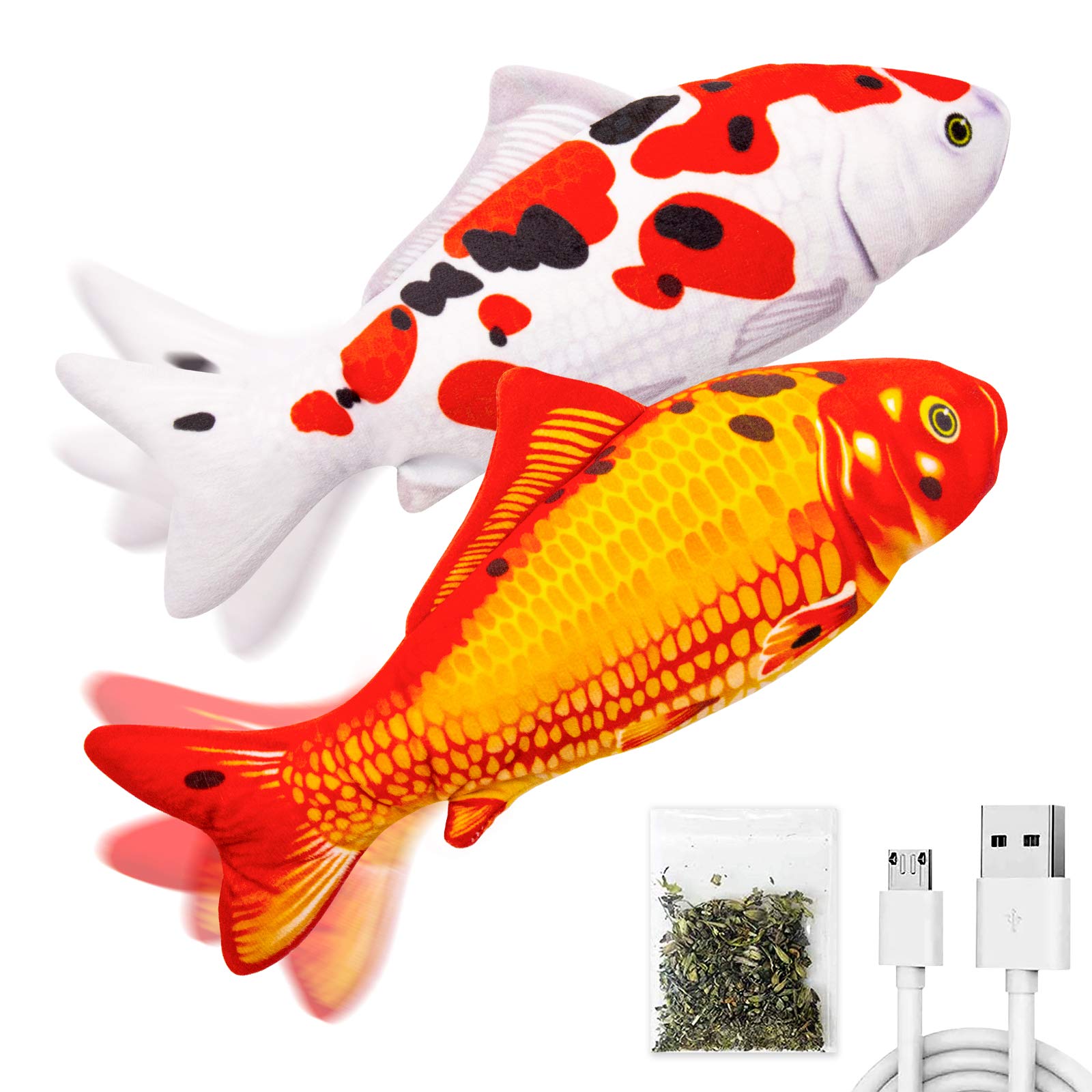 TOOGE floppy fish toy with realistic design invites indoor cats to chase and pounce