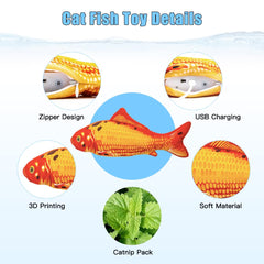 TOOGE floppy fish toy with silvervine detail enhances solo play and sniffing fun