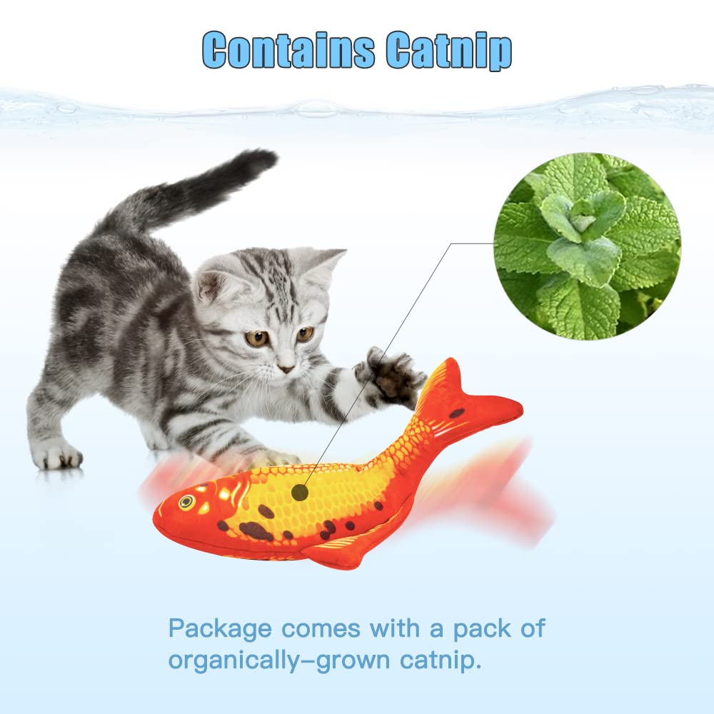TOOGE floppy fish toy soft material protects paws during chewing and kicking