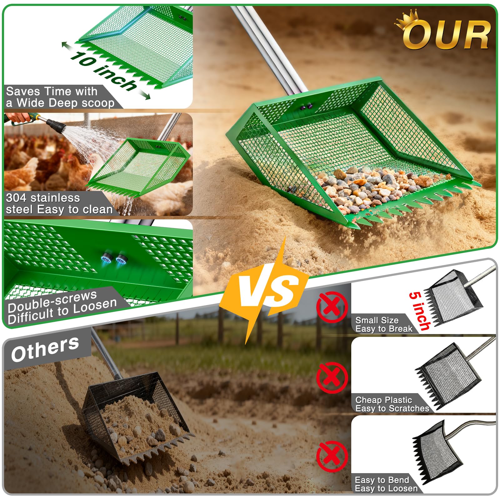 TOOGE heavy-duty coop cleaner handles tough messes in barns and runs