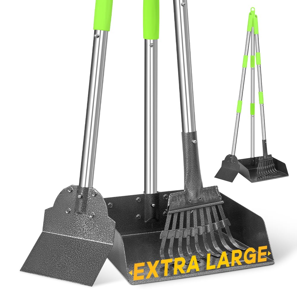TOOGE Larger Pooper Scooper tray-9x9-5-inch enables quick yard waste pickups.