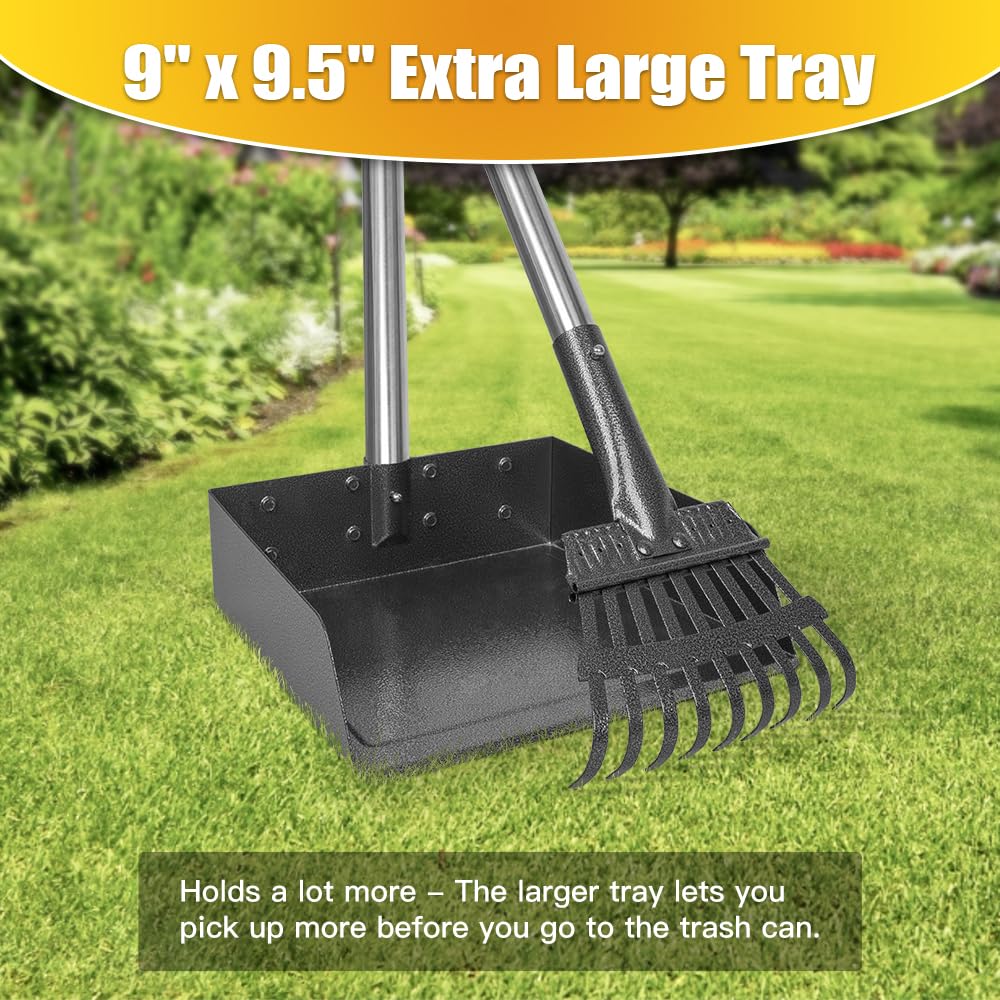 TOOGE pooper scooper extended reach showing long handle for easy use
